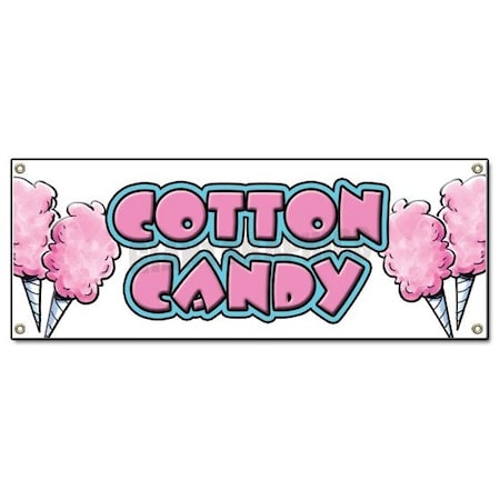 COTTON CANDY BANNER SIGN Cart Stand Trailer Signs Fairy Floss Fresh Hot Snak
